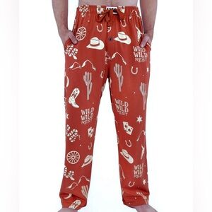 Lazy One Wild Wild Rest Men's Orange PJ Pants Lounge Sleep Pajama Bottoms L